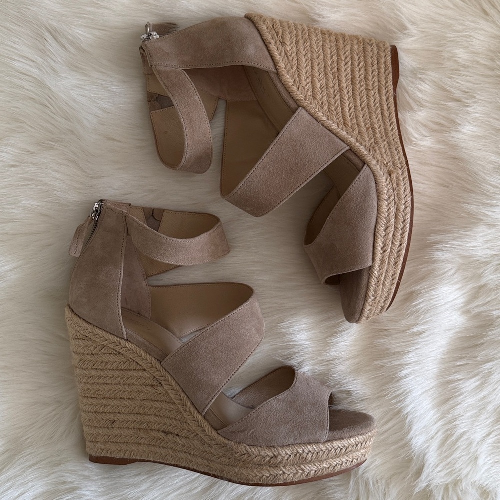 Botkier Women's Julian Taupe Espadrille Wedge Sandals - 9 - Worn Once